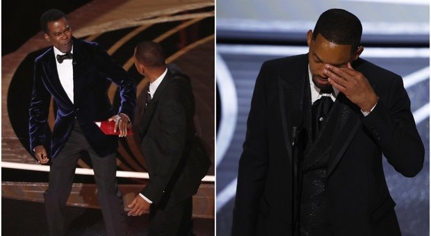 Will Smith colpisce Chris Rock sul palco degli Oscar dopo lo scherzo di Jada Pinkett Smith￼