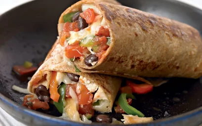 Burrito Ricetta: riso, pollo, alla messicana, senza carne, veloce
